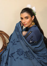 Sahar Winter Embroidered Khaddar 3 Piece Unstitched Suit S25W3PC D-05 AZURE ASH